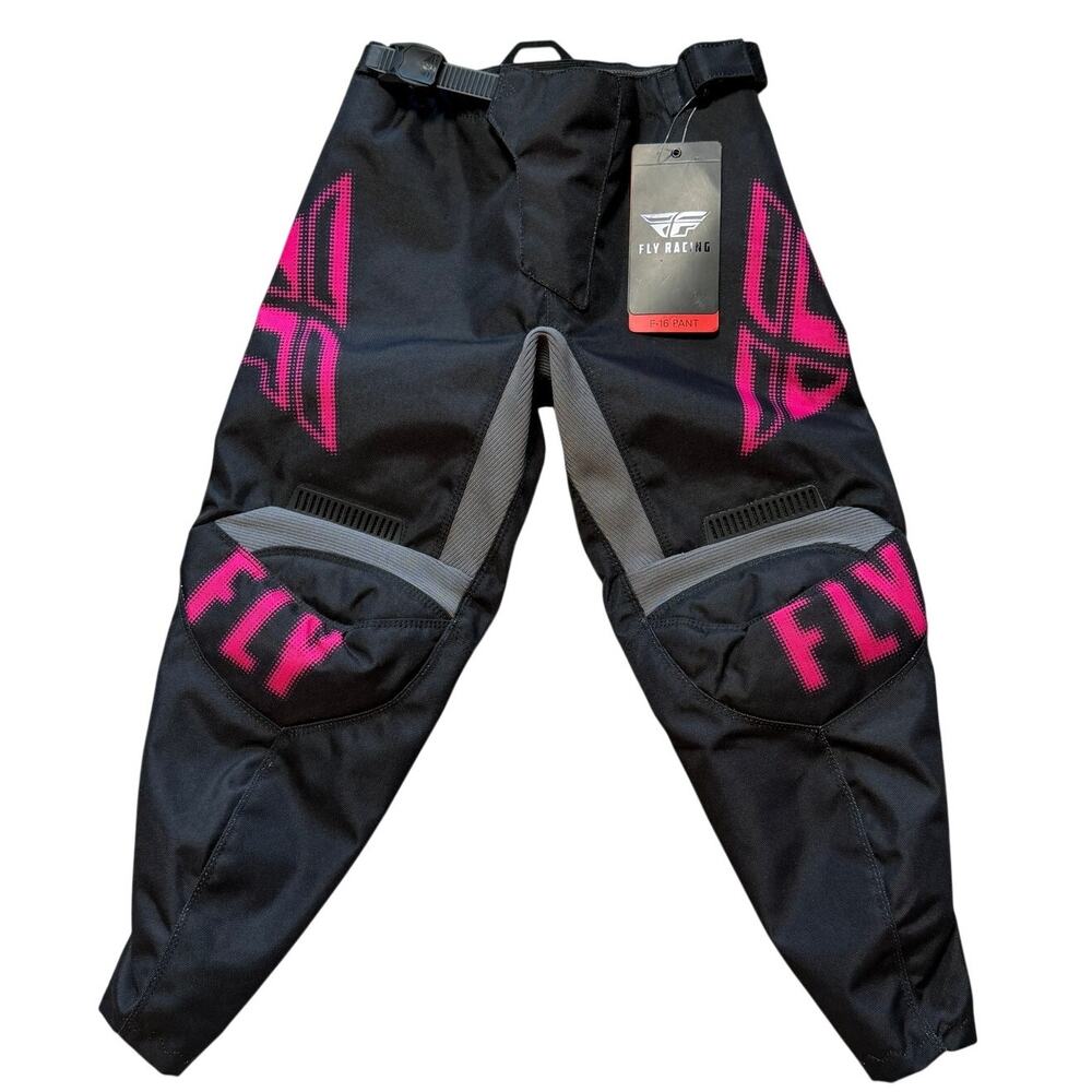 FLY Pink & Black Girls F-16 22 Racing Padded Motocross Pants New